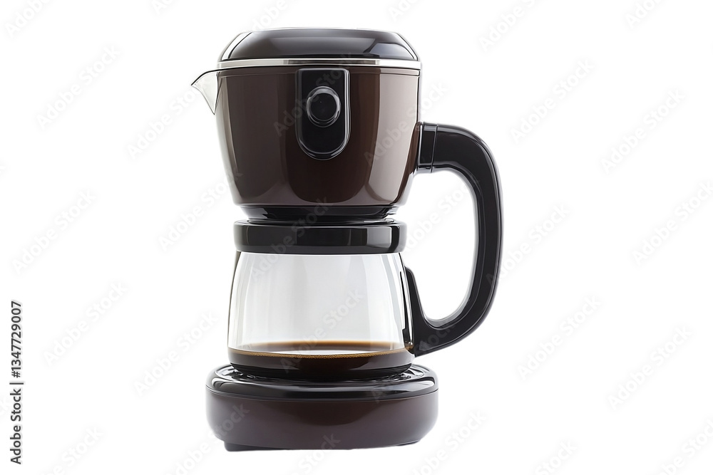 Sleek automatic coffee maker for quick brewing Isolated on white background or PNG background. Sleek automatic coffee maker for quick brewing Isolated on white background or PNG background.