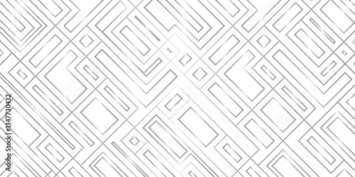 Abstract, monochrome, geometric template for web page, texture, map, poster, fabric, textile. Graphic repetitive black and white line design.