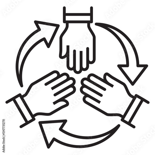 Wallpaper Mural Cooperation icon. Teamwork icon. Hand icon symbol for work together, solidarity, unity, humanity and togetherness. Torontodigital.ca