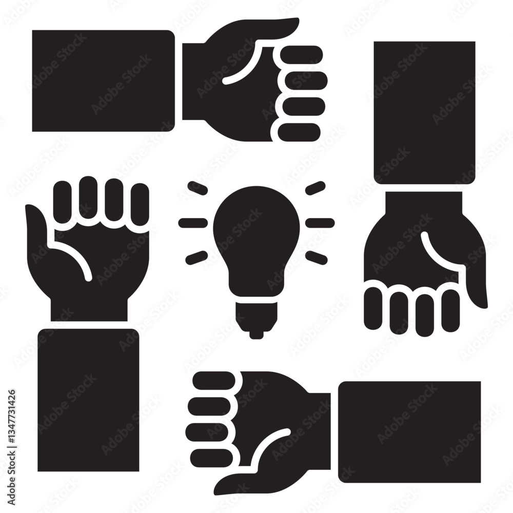 Cooperation icon. Teamwork icon. Hand icon symbol for work together, solidarity, unity, humanity and togetherness. Cooperation icon. Teamwork icon. Hand icon symbol for work together, solidarity, unity, humanity and togetherness.