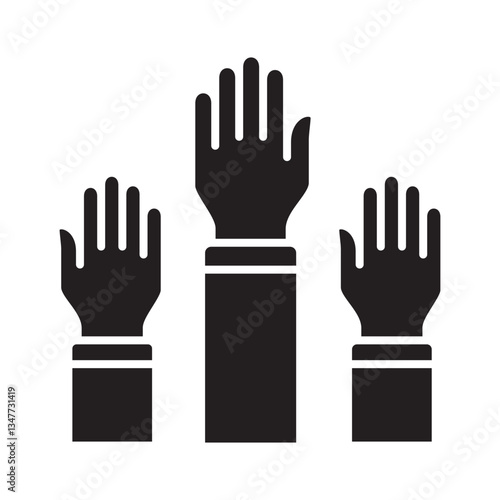 Volunteers icon. Solidarity symbol. Icon symbol for employee, fight, friendship, together, humanity and participation.
