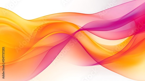 Wallpaper Mural Vibrant abstract waves of orange and pink on a white background creating a dynamic and fluid composition Torontodigital.ca
