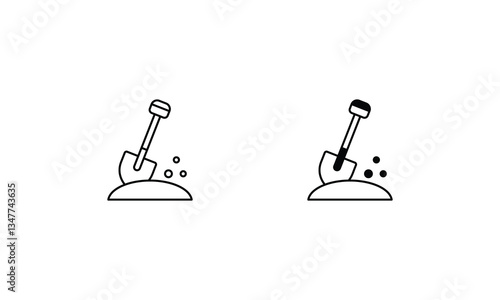Shovel vector icons set stock illustration