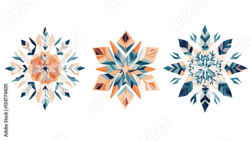 Stylish modern illustration of abstract geometric shapes with a blend of warm and cool colors expressing creativity and design inspiration