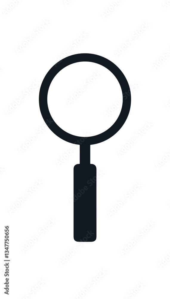Magnifying glass zoom tool icon in black silhouette style Magnifying glass zoom tool icon in black silhouette style