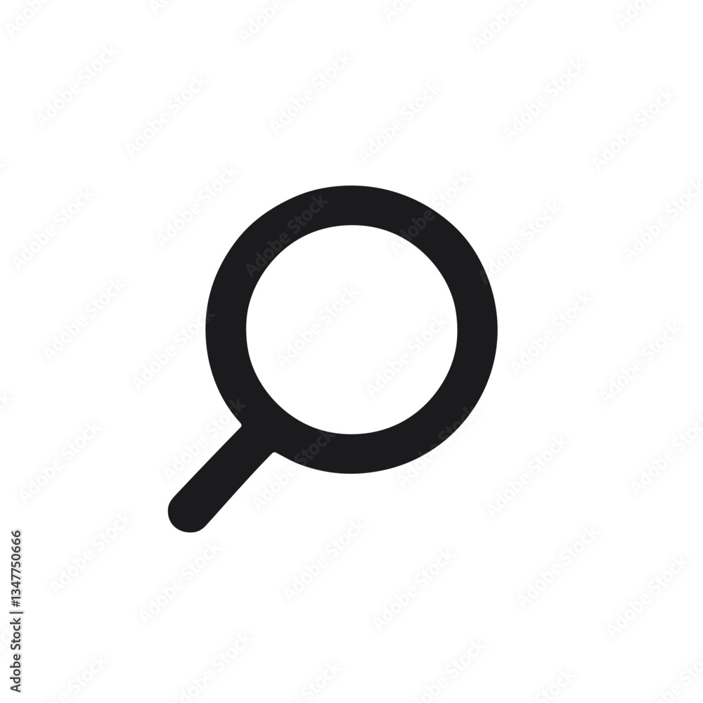 Magnifying glass search icon in black silhouette style Magnifying glass search icon in black silhouette style