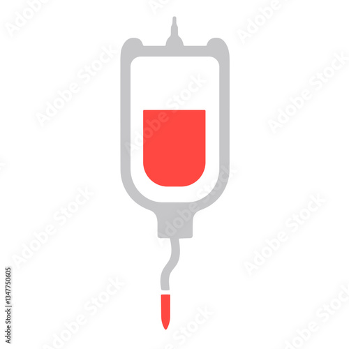 Blood transfusion bag icon in flat style