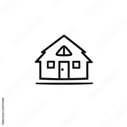 House icon in black outline style