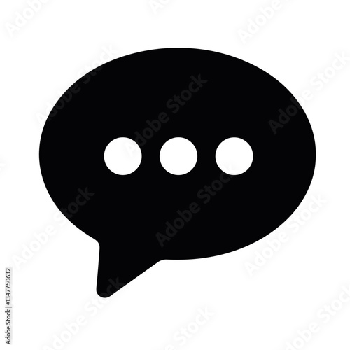 Speech bubble chat icon in black silhouette style