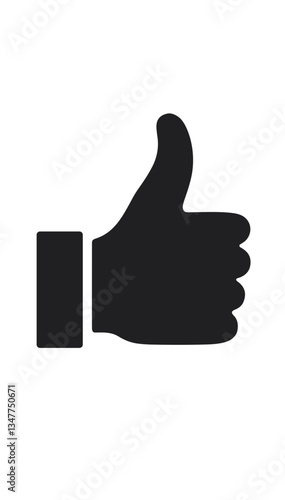 Thumbs up like icon in black silhouette style