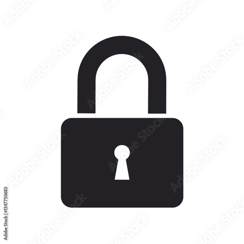 Padlock icon in black silhouette style