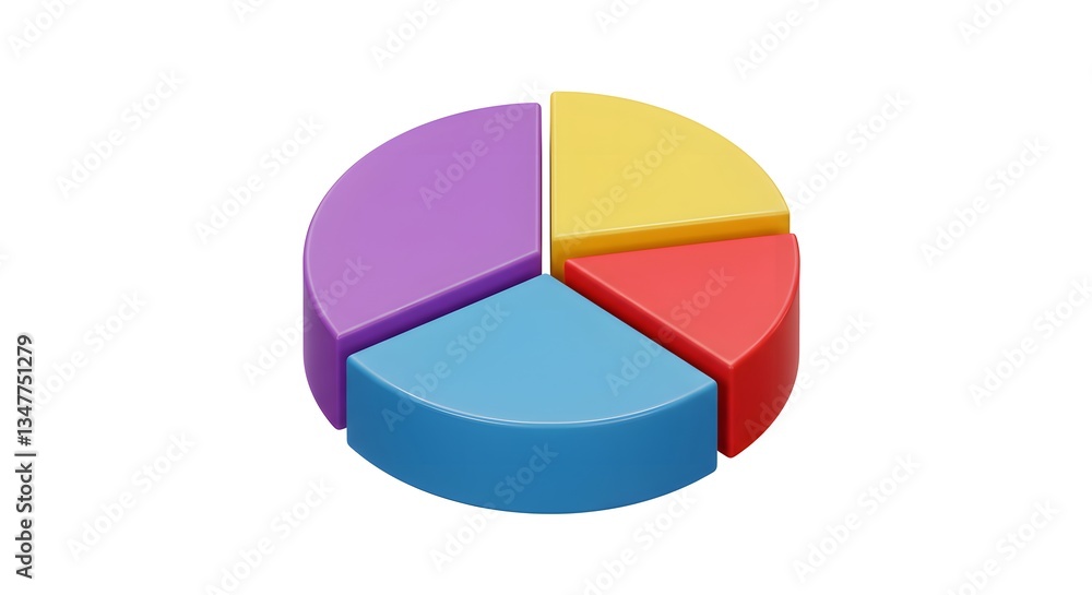 Obraz premium Colorful Pie Chart Illustration Showing Data Segments for Visual Analytics