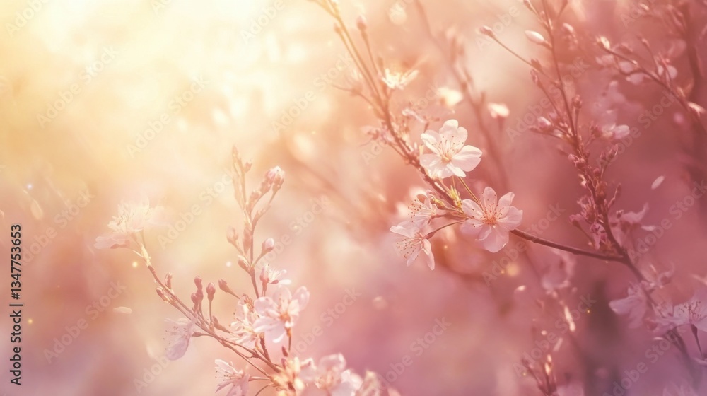 Naklejka premium Flores en primavera con luz suave