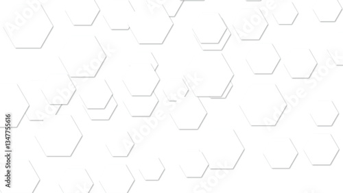 Abstract white hexagon pattern background. Abstract hexagon technology design background. Futuristic honeycomb mosaic white background. Vector Illustration. 