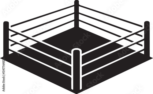 Boxing ring icon. Sport hobby competition and game theme. Isolated design. Vector illustration