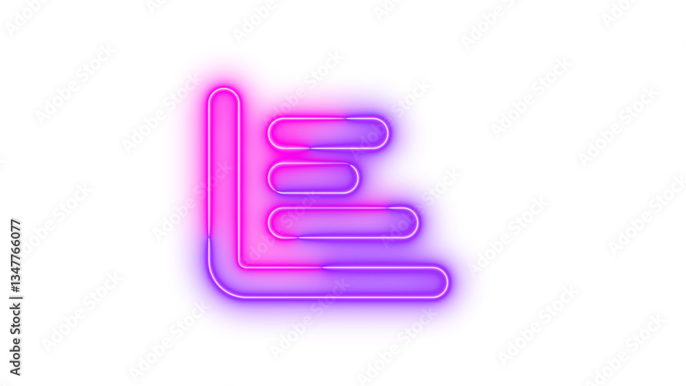 Neon chart bar symbol icon pink purple color glowing with transparent background Neon chart bar symbol icon pink purple color glowing with transparent background