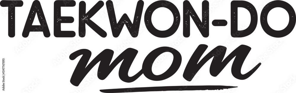taekwon-do mom typography sticker on white taekwon-do mom typography sticker on white