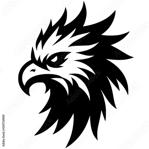 Bird monster head silhouette