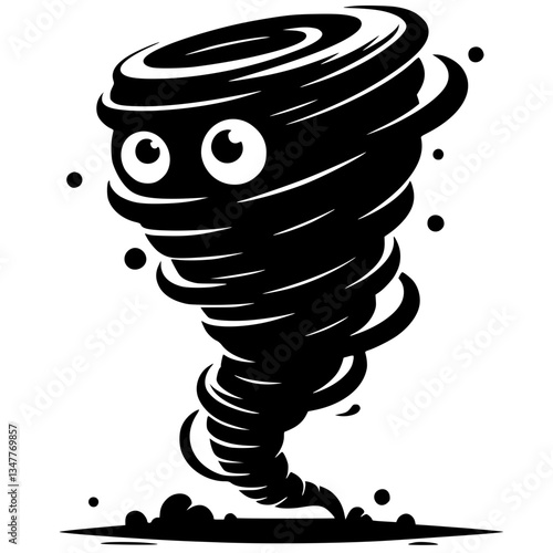 Tornado character silhouette