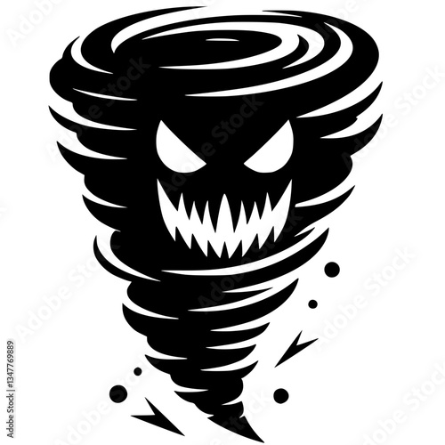 Tornado character silhouette