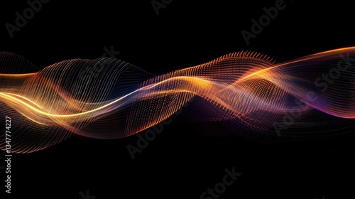 A futuristic optic fiber-inspired light wave spiraling across a dark scene, resembling a blizzard of luminous motion trails in high-resolution detail.