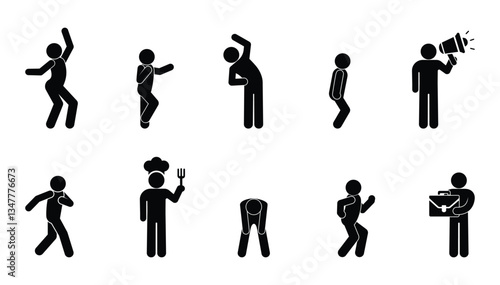 stickman icon, stick man figure, isolated symbol