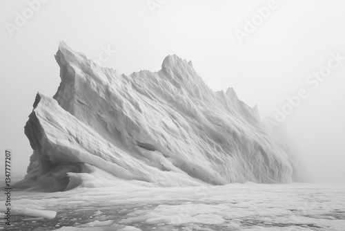 black white iceberg, glacier in arctica/antarctica