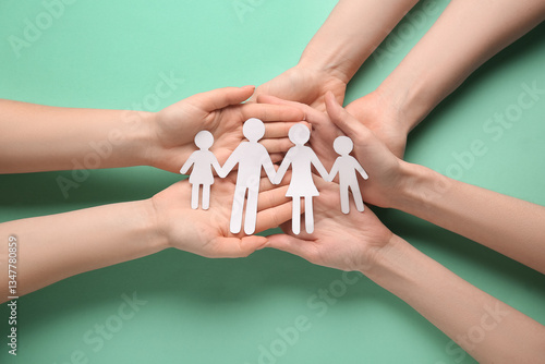 Female hands with children ...