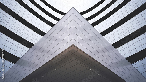 Modern architecture geometric facade minimalist design