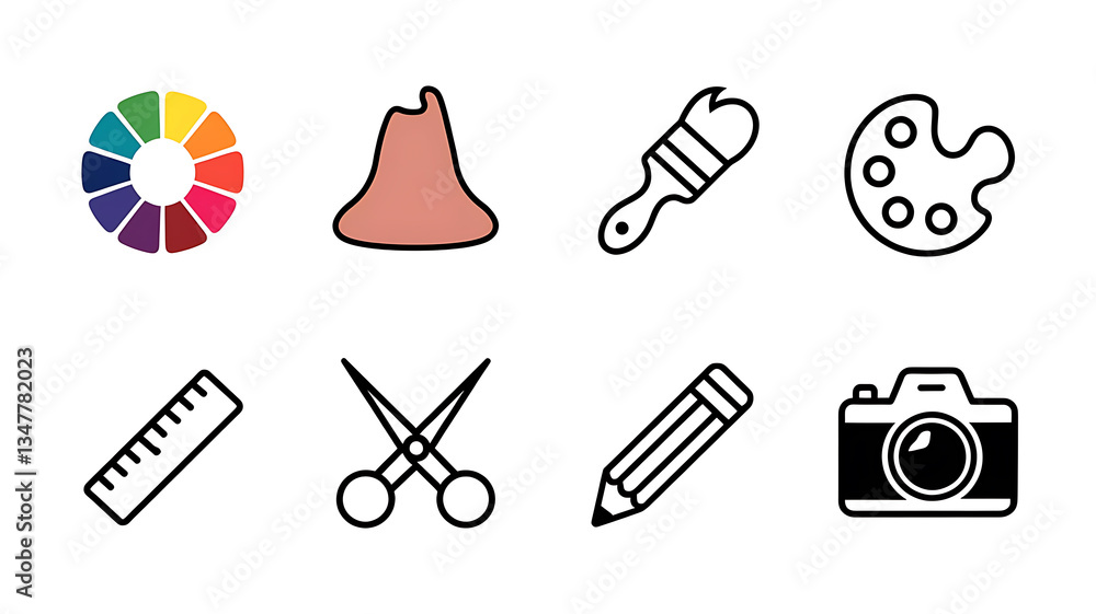 Fototapeta premium Art & Design Tools Icons
