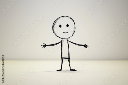 Wallpaper Mural Simple stick figure drawing with a happy expression Torontodigital.ca