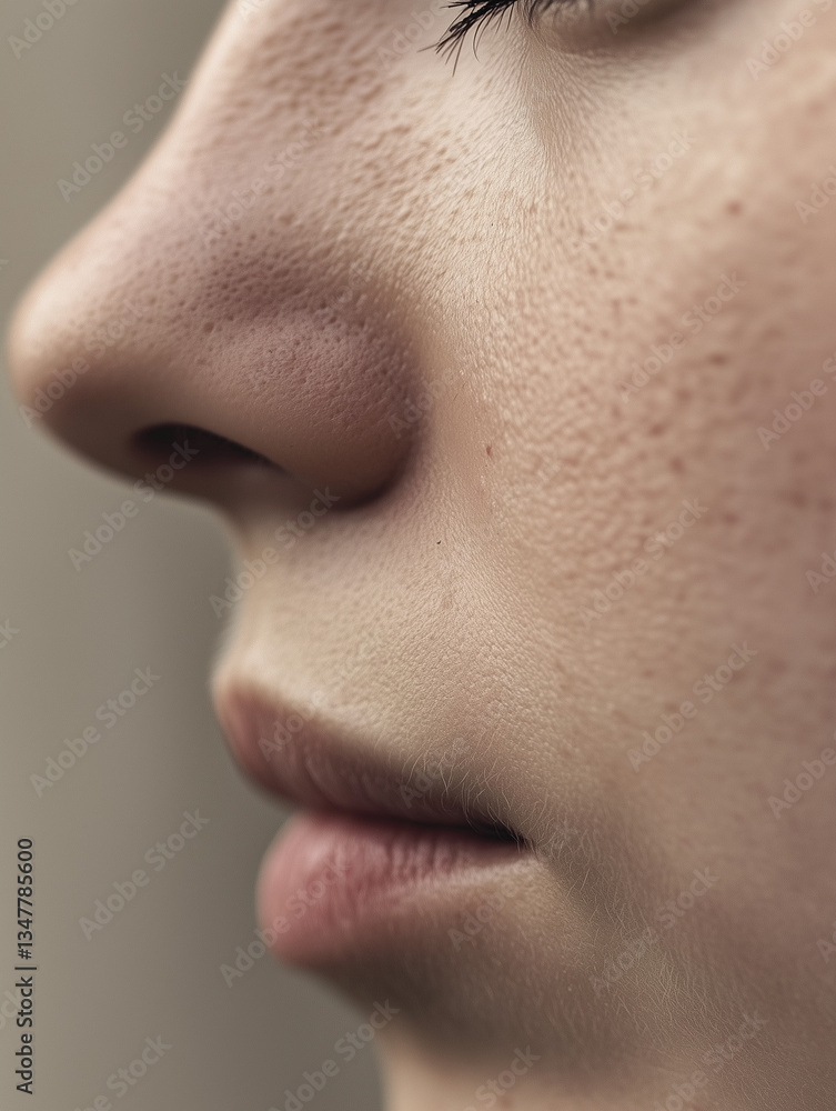 Close-Up of a Dehydrated Cheek with Dry Skin Texture Close-Up of a Dehydrated Cheek with Dry Skin Texture