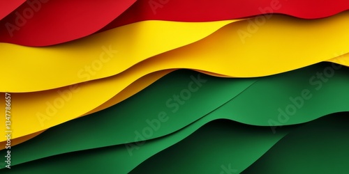 Green, yellow and red wavy stripes celebrating international reggae day