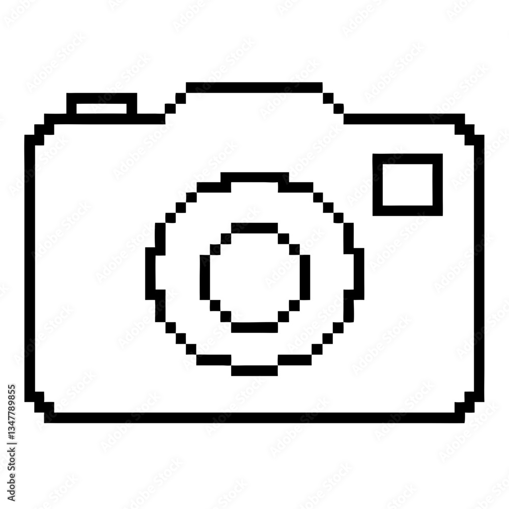 Fototapeta premium a pixelated vector illustration icon of a camera