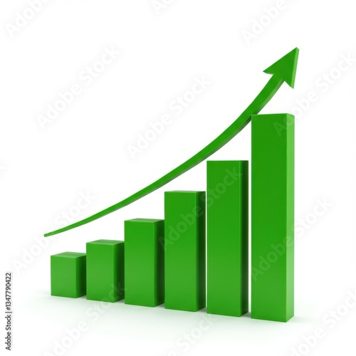 Free Download Bar graph with upward trend and green columns representing business growth and financial success - GFXLoad