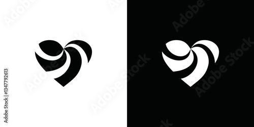 simple love shape logo vector