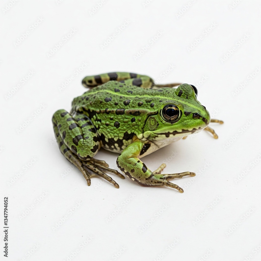 Obraz premium Common Water Frog in front of a white background