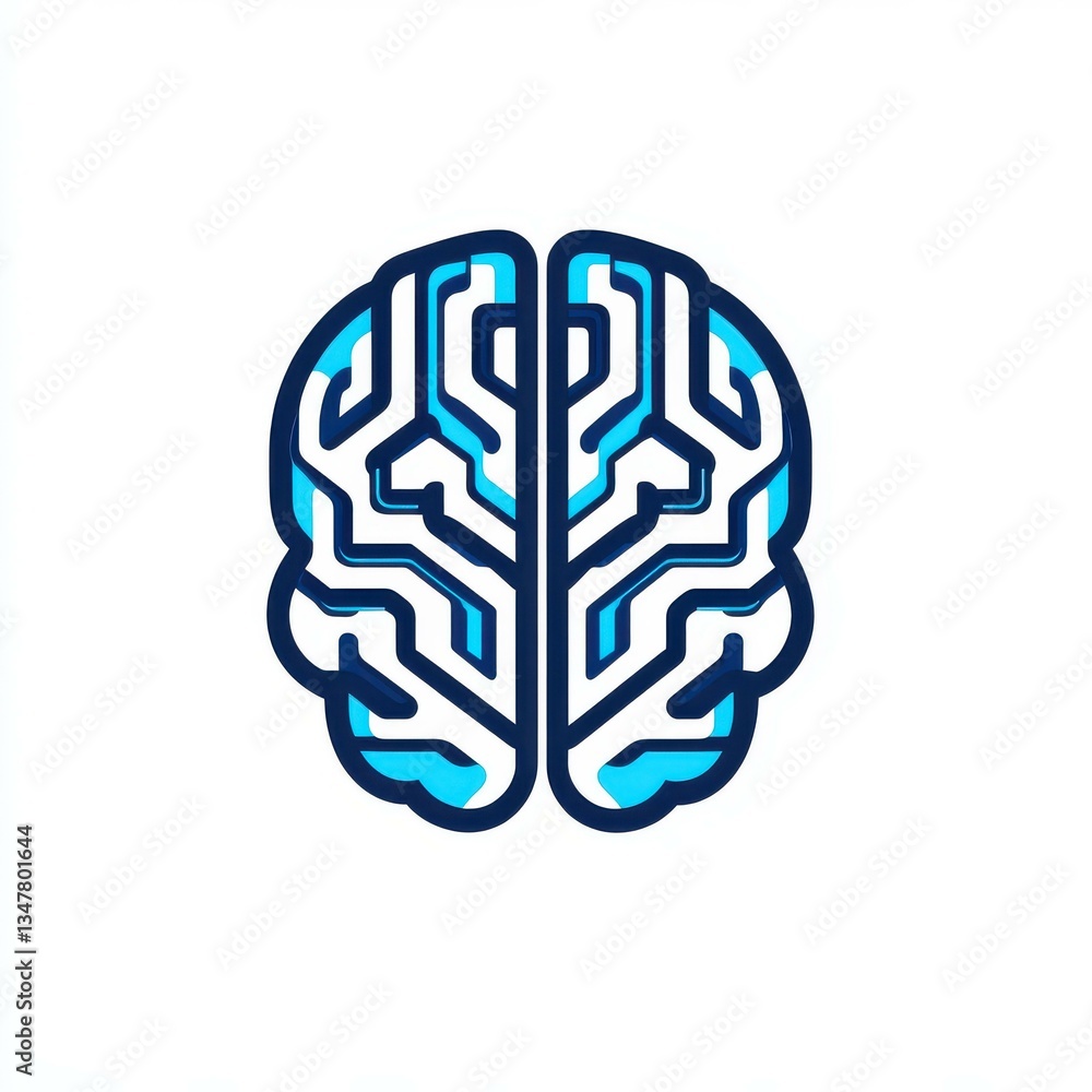 Sleek flat vector logo depicts a computer chip brain in a cyberpunk style, featuring a minimal design on a white backdrop. Sleek flat vector logo depicts a computer chip brain in a cyberpunk style, featuring a minimal design on a white backdrop.