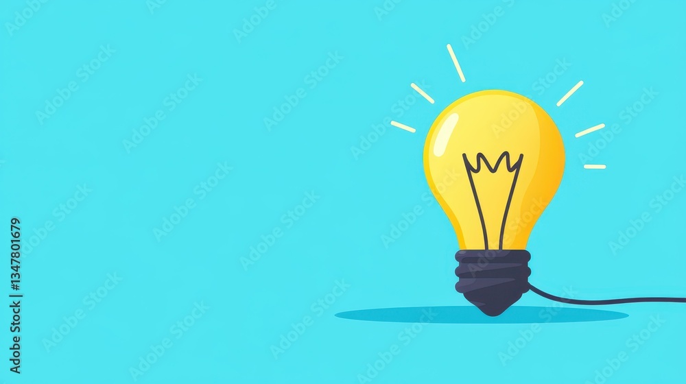 Bright and fun illustration of a light bulb with textured wire, perfect for bringing a modern touch to any design project. Bright and fun illustration of a light bulb with textured wire, perfect for bringing a modern touch to any design project.