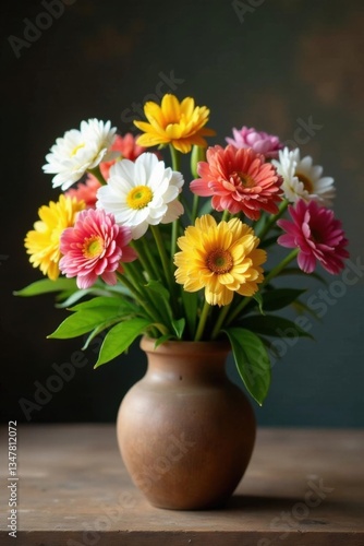 Wallpaper Mural Fresh Spring Flowers in Wooden Vase on Rustic Wooden Table , rustic wooden table spring flowers vase, wood Torontodigital.ca