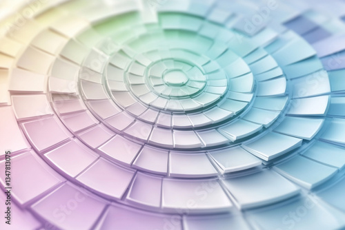 Abstract circular pattern creating a stunning visual effect with pastel colors
