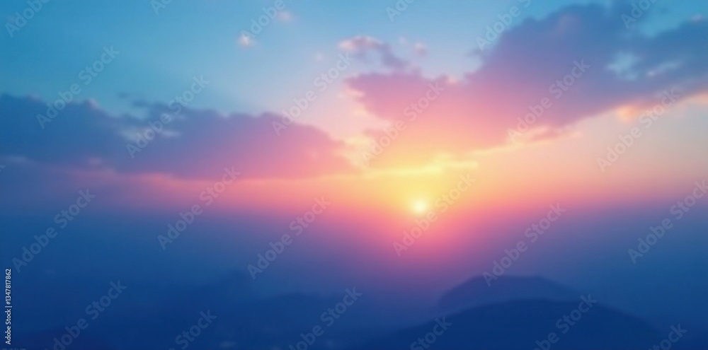 Gradient blue sky at sunset with soft transition , nature, calming Gradient blue sky at sunset with soft transition , nature, calming