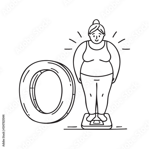 An illustration of letter O stand for Overweight beside it