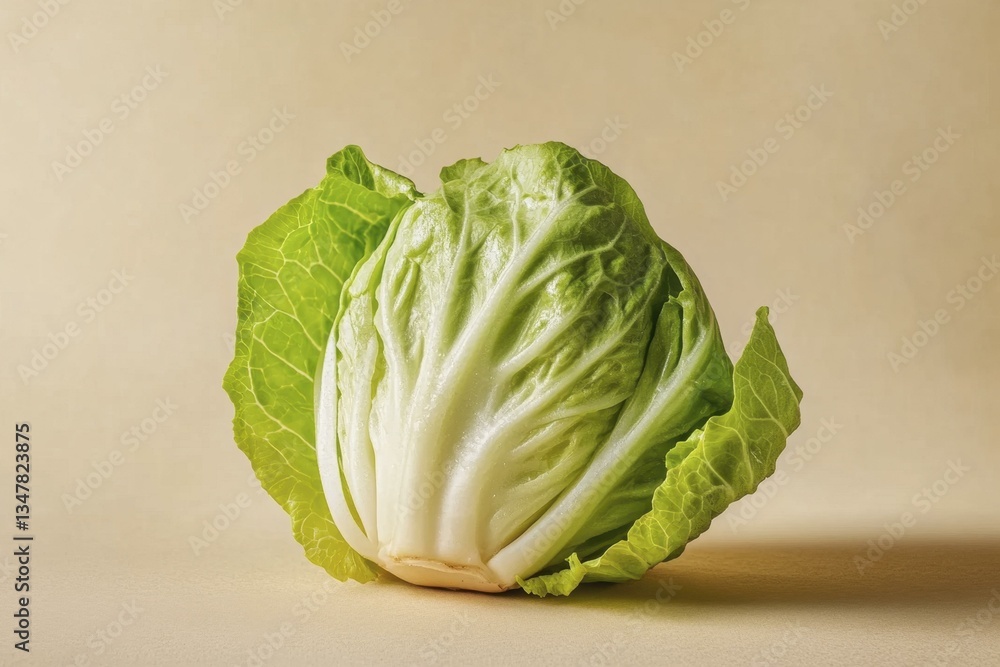 Butterhead lettuce fresh & vibrant on beige background, healthy ingredient for salad - culinary still life, healthy eating Butterhead lettuce fresh & vibrant on beige background, healthy ingredient for salad - culinary still life, healthy eating