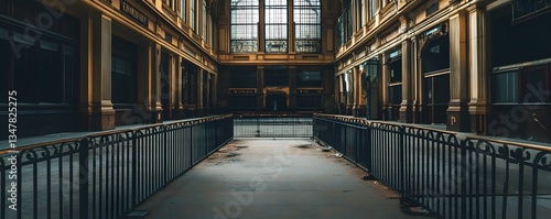 Wallpaper Mural An abandoned, vast interior space featuring intricate architecture and dramatic lighting. Torontodigital.ca