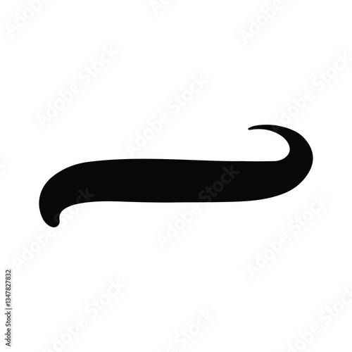Swoosh Icon Hand Drawn with Text Tail Baseball Swash - Black White Thick Lines