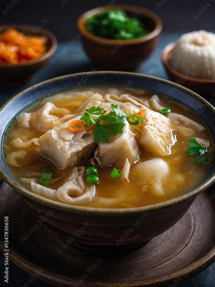 Fish maw soup, a traditional Chinese dish. Fish maw soup, a traditional Chinese dish.