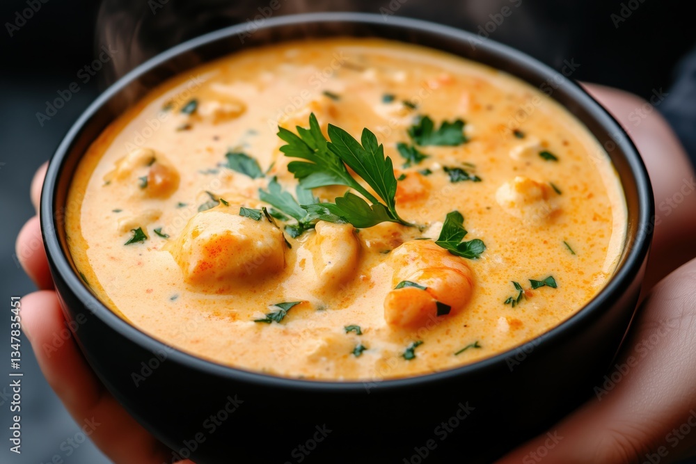Delicious variations of clam chowder showcasing rich flavors and creamy textures in a cozy setting Delicious variations of clam chowder showcasing rich flavors and creamy textures in a cozy setting
