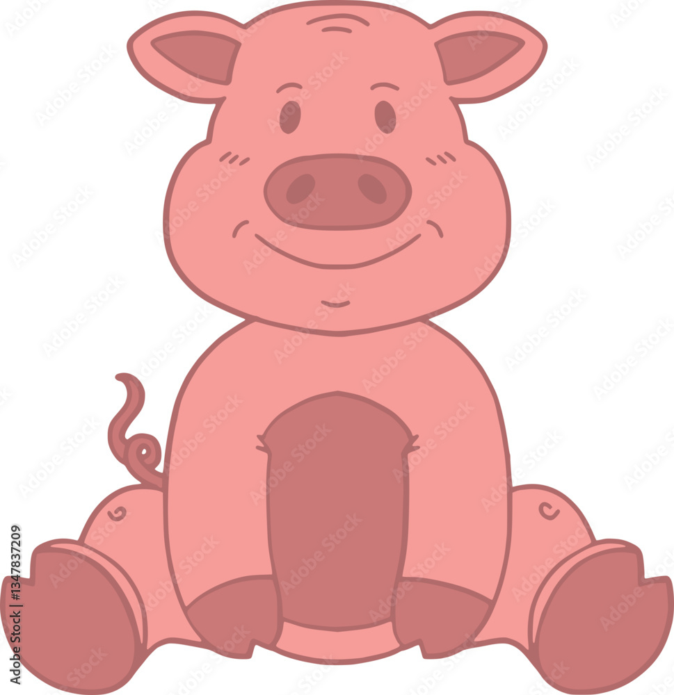 Fototapeta premium Zoo Pig Illustration