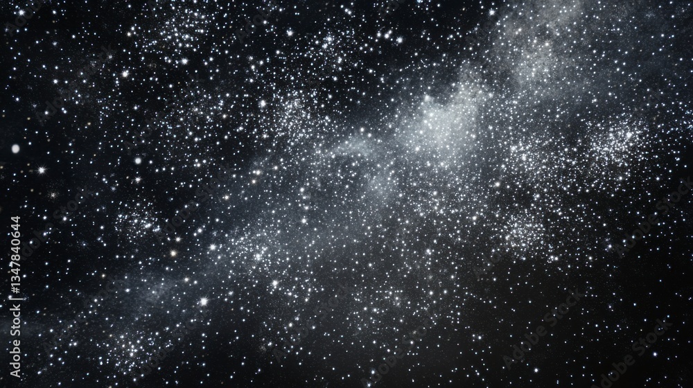 Obraz premium White fireworks against a black background, with white sparkles in the night sky